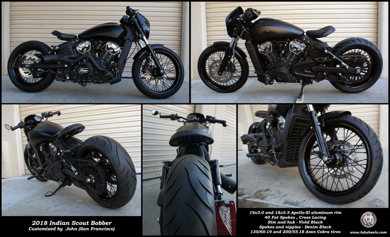 Indian scout 19x3.0 and 18x5.5 spoke wheels