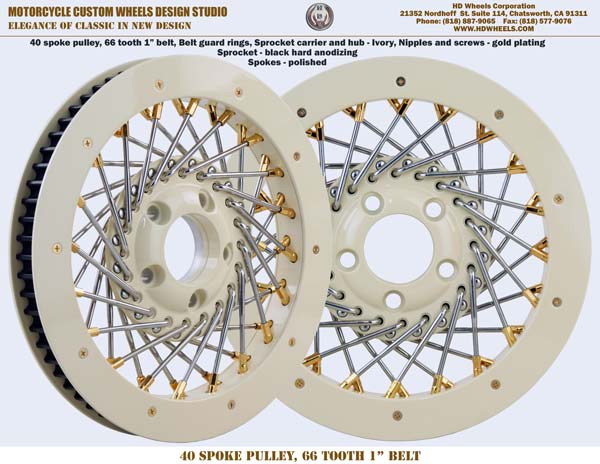 40 spoke pulley Harley Ivory 66 tooth