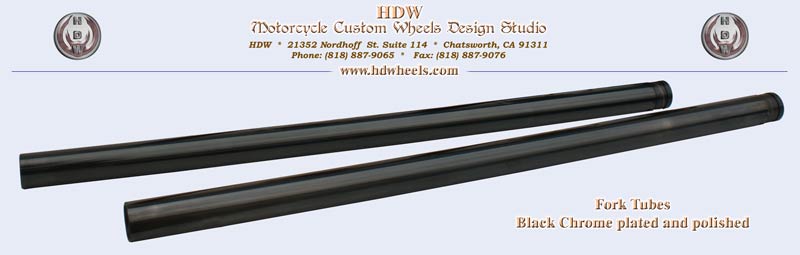 Black chrome pated and polished fork tubes
