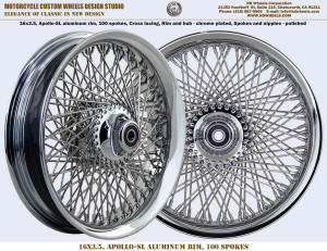 16x3.5 wheel Harley 100 spokes chrome