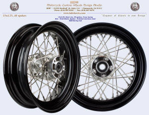 15x4.5, Steel rim, Vivid Black, Harley hub
