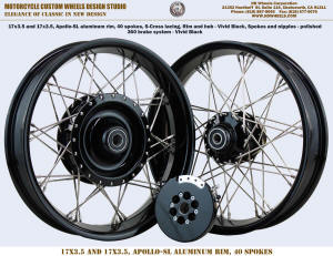 17x3.5 Apollo-SL 40 spoke wheel S-Cross black 360 brake