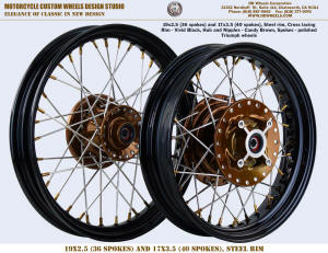 19x2.5 36 spoke and 17x3.5 40 spokes, Black and Candy Brown Triumph