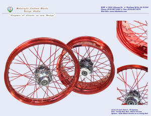 21x2.15 and 18x5.5, Excel aluminum rim, Candy Red, Black Chrome (powder coating), Fade spokes