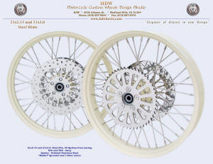 21x2.15 and 21x3.0, Steel rim, Ivory, Radial rotors and sprocket