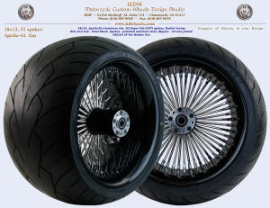 18x13, Apollo-SL, Super Fat spokes, Vivid Black, 360/30-18 tire