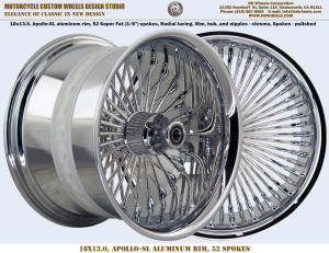 18x13 radial super fat daddy spoke wire wheel Harley custom chrome 