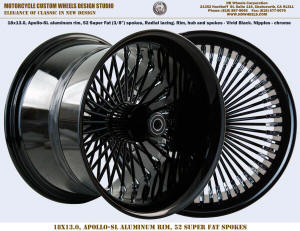 18x13 52 fat spokes radial motorcycly wheel 360 tire