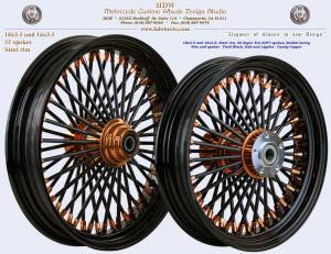 18x3.5 and 16x3.5 52 Super Fat Radial Black and Candy Copper