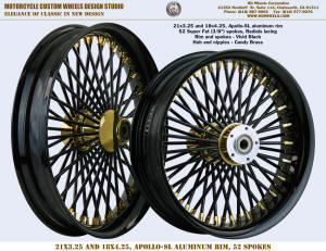 21x3.25 and 18x4.25 Apollo-SL 52 Super Fat Radial Vivid Black and Candy Brass