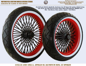 21x3.25 and 18x5.5 Apollo-SL 52 Super Fat Radial Red Baron, Vivid Black 140 and 200 WWW tires