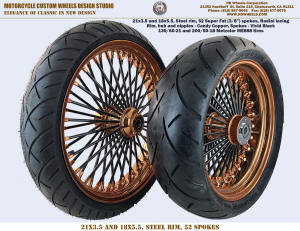 21x3.5 and 18x5.5 Super Fat spoke wheel Radial Candy Copper