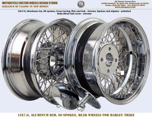 15x7 60 spoke wheel for trike chrome