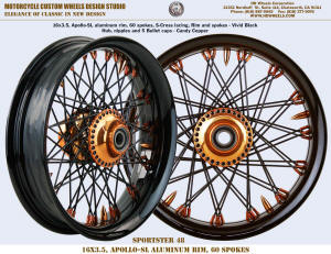 16x3.5 Apollo-SL wheel Sportster 48 Black and Copper
