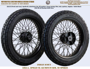 18x3.5 60 spoke black wheel K180 tire