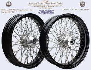 18x3.5 and 18x4.25, Vivid Black, Brushed, Sportster 48