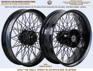 18x3.5 and 18x5.5 60 spokes Satin Black Indian Scout