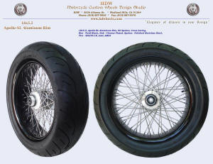 18x5.5, Apollo-SL, Vivid lack, Chrome, 200 tire