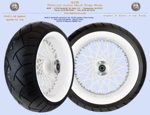 18x8.5, Apollo-SL, Fat spokes, Glacier White, 240 tire