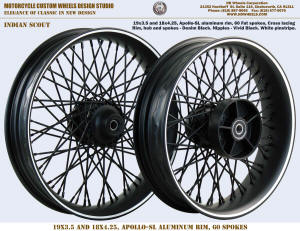 19x3.5 and 18x4.25 60Fat spoke wheel Matte Black white pinstripe Harley