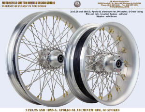 21x3.25 and 18x5.5 Apollo-SL 60 spokes S-Cross Brushed Brass nipples