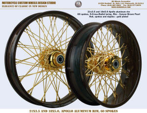 21x3.5 and 18x5.0 Apollo 60 spokes S-Cross Canyon Browh Pearl and Gold plating