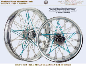 23x3.75 and 18x5.5 Apollo-SL 60 spokes S-Cross Polished Candy Teal star