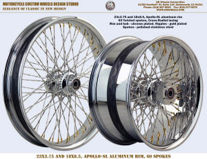 23x3.75 and 18x8.5 Apollo-SL 60 Twisted Cross-Radial crome and gold