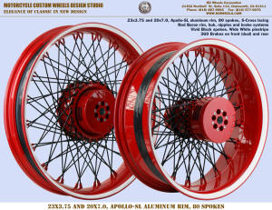 23x3.75 and 20x7.0 Apollo-SL S-Cross Black and Red Wide White pinstripe  360 brakes