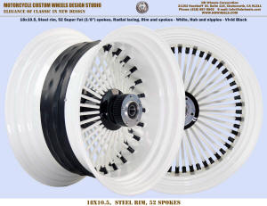 18x10.5 Super Fat spoke wheel 300 tire black and white