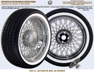 80 twisted spoke wheel Harley trike Freewheeler 215/45-18 white wall tire